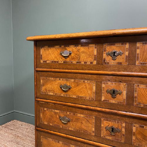fig 1. 18th Century Oak and Elm Antique Chest of Drawers