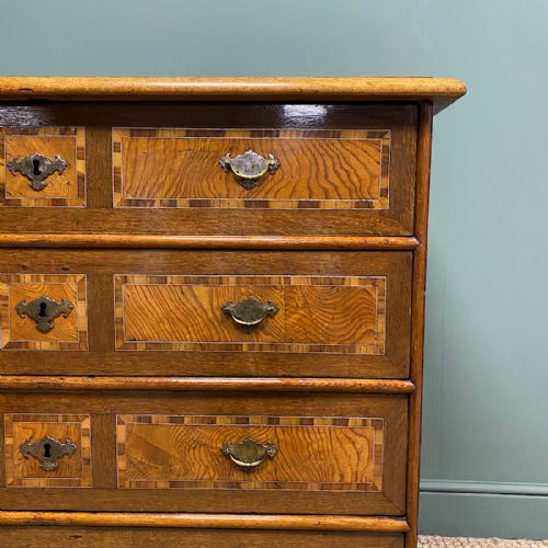 fig 3. 18th Century Oak and Elm Antique Chest of Drawers