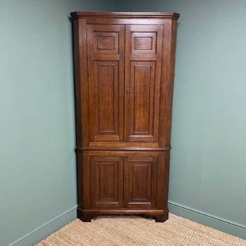 Georgian Country Oak Antique Floor Standing Corner Cupboard