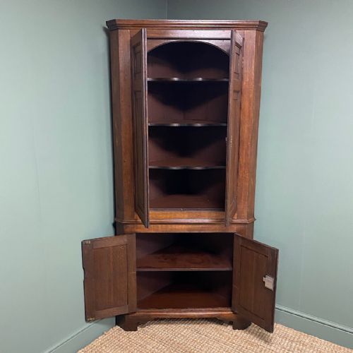 fig 2. Georgian Country Oak Antique Floor Standing Corner Cupboard