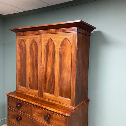 fig 1. Victorian Mahogany Antique Press Cupboard