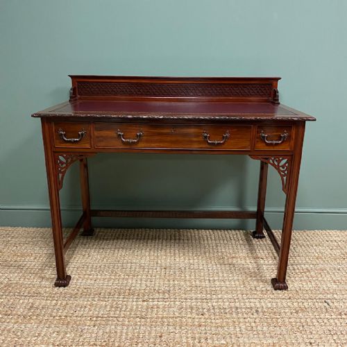 Spectacular Shapland & Petter Chinese Chippendale Antique Writing Desk
