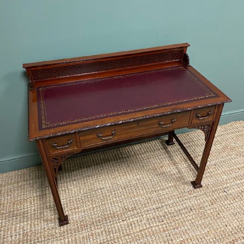 fig 2. Spectacular Shapland & Petter Chinese Chippendale Antique Writing Desk