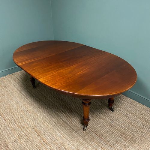 fig 3. Large Figured Mahogany Victorian Antique Extending Dining Table