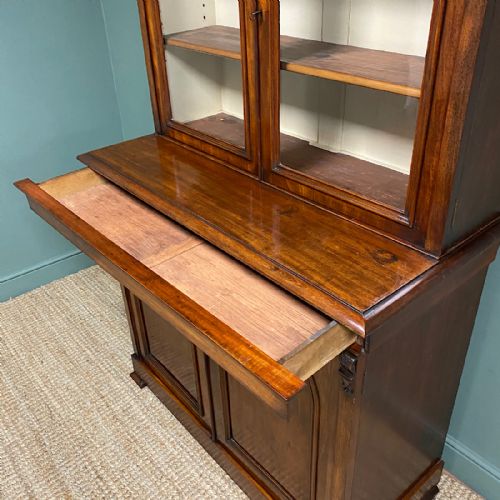 fig 2. Victorian Mahogany Antique Glazed Bookcase on Cupboard