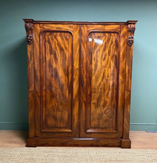 Striking Gillows Victorian Mahogany Antique Wardrobe