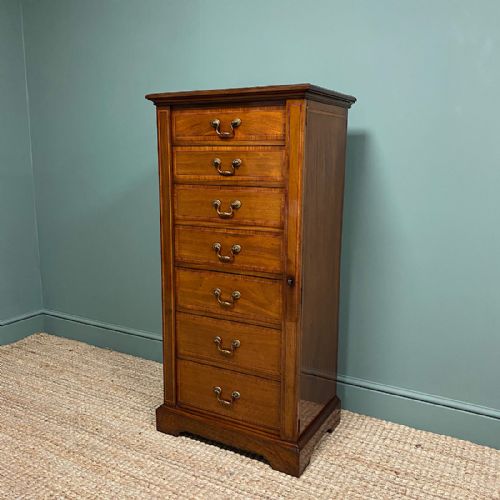 fig 1. Spectacular Victorian S & H Jewell Mahogany Antique Wellington Chest