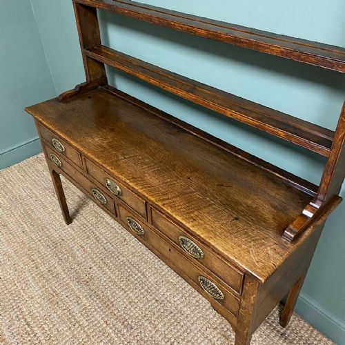 fig 1. Period Oak Georgian Antique Dresser with Rack