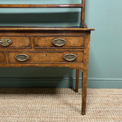 fig 2. Period Oak Georgian Antique Dresser with Rack