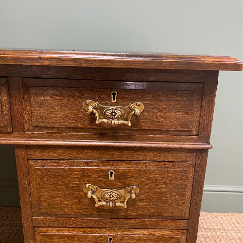 fig 3. Victorian Oak Antique Pedestal Desk by Jas Shoolbred