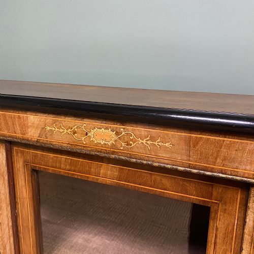 fig 2. Victorian Walnut Inlaid Antique Pier Cabinet