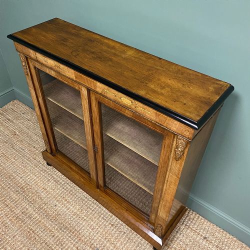 fig 3. Victorian Walnut Inlaid Antique Pier Cabinet