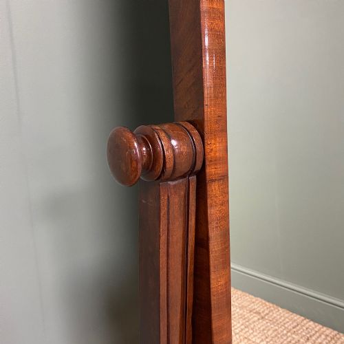 fig 3. Elegant Small Victorian Mahogany Antique Cheval Mirror