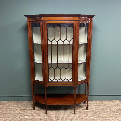 Exhibition Quality Victorian Inlaid Antique Display Cabinet