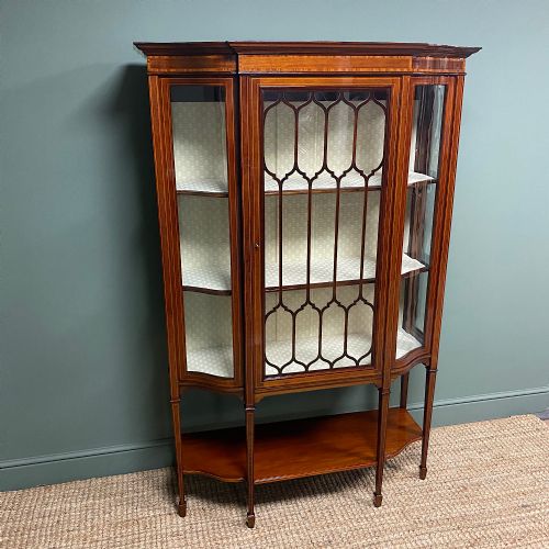 fig 1. Exhibition Quality Victorian Inlaid Antique Display Cabinet