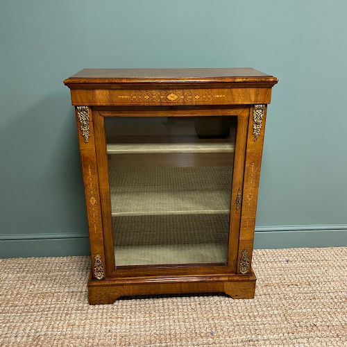 fig 1. Superb Quality Victorian Figured Walnut Antique Pier Cabinet