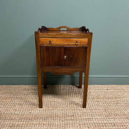Antique Tray Top Commode Night Stand
