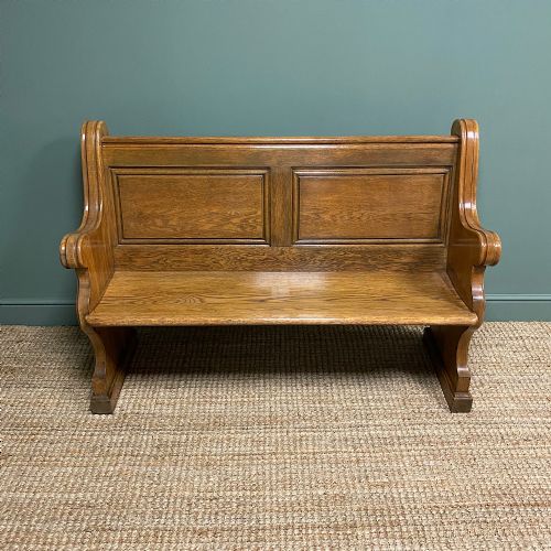 Victorian Solid Oak Antique Bench / Pew