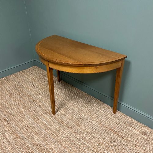 fig 2. Antique Edwardian Walnut D End Side Console Table
