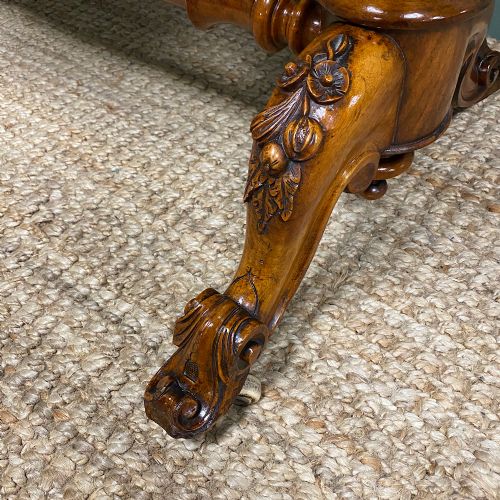 fig 3. Spectacular Victorian Quality Figured Burr Golden Walnut Antique Centre Table