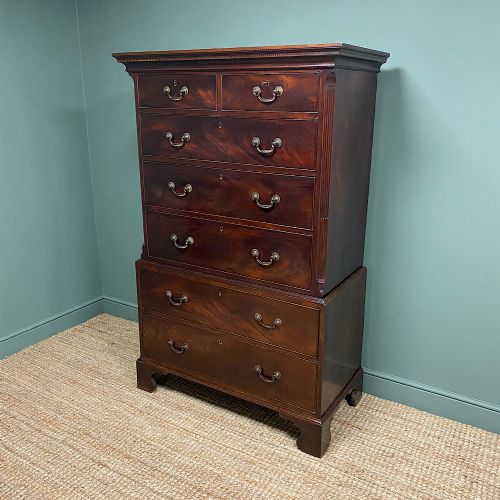 fig 1. Georgian Mahogany Antique Chest on Chest