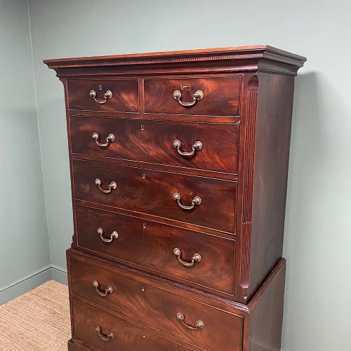 fig 2. Georgian Mahogany Antique Chest on Chest