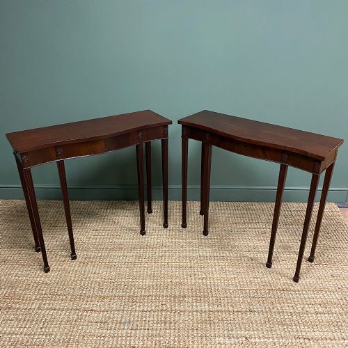 fig 1. Rare Pair of Mahogany Antique Console Tables