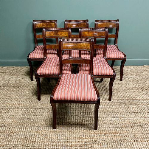 Set of Six Antique Regency Mahogany Dining Chairs of Superb Quality.