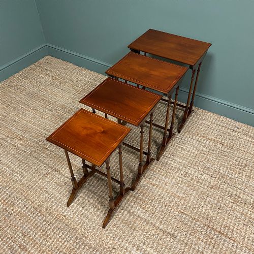 fig 1. Stunning Set of Four Edwardian Antique Inlaid Nest of Tables