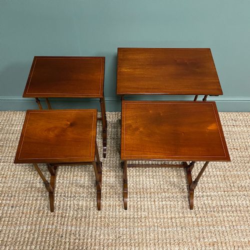 fig 3. Stunning Set of Four Edwardian Antique Inlaid Nest of Tables