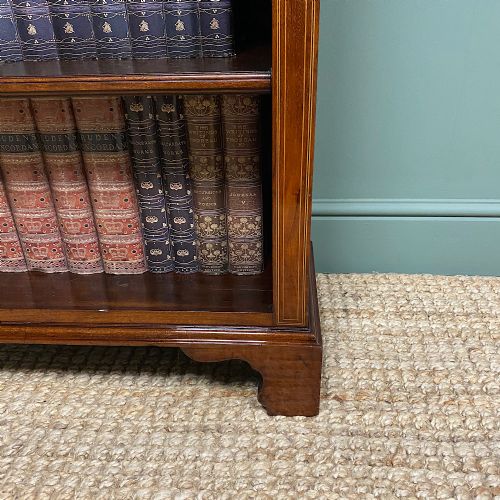 fig 2. Fine Inlaid Victorian Mahogany Antique Open Bookcase