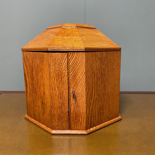 Small Victorian Oak Antique Casket Chest