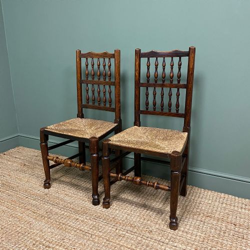 fig 3. Pair of Georgian Country House Oak Antique Chairs