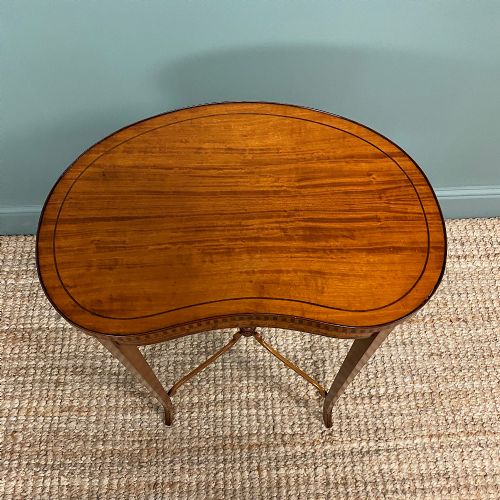 fig 2. Elegant Victorian Antique Kidney Shaped Satinwood Occasional Side Table