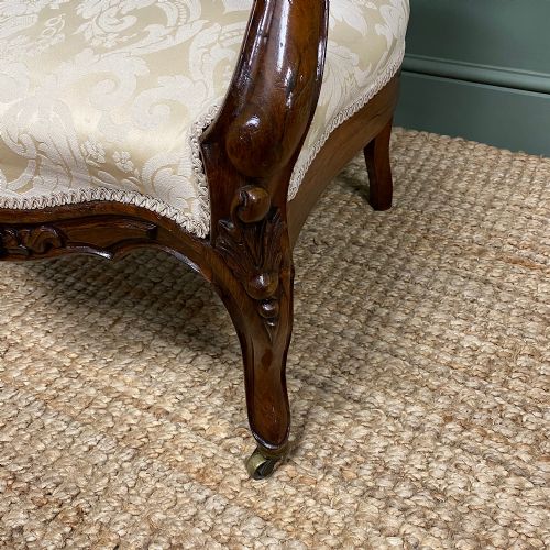 fig 1. Stunning Rosewood Upholstered Antique Armchair