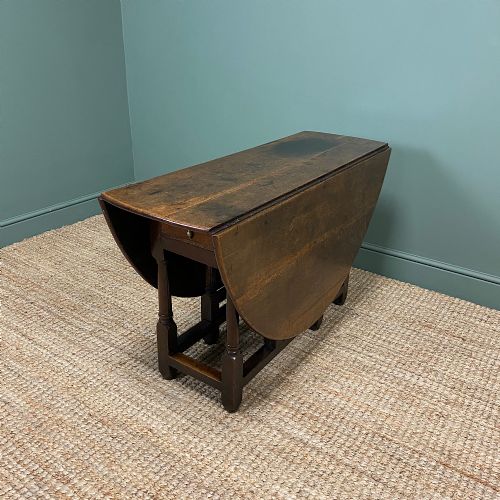 17th Century Country Oak Antique Gate Leg Table