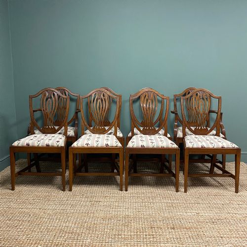 fig 3. Set of 8 Edwardian Mellow Antique Walnut Dining Chairs