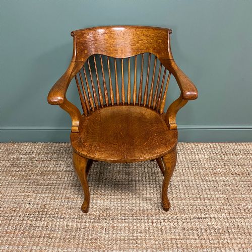 Victorian Oak Arts & Crafts Antique Desk Chair