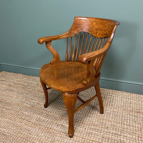 fig 1. Victorian Oak Arts & Crafts Antique Desk Chair