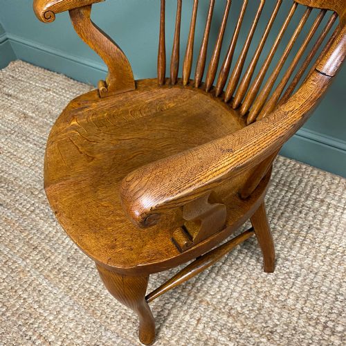 fig 3. Victorian Oak Arts & Crafts Antique Desk Chair