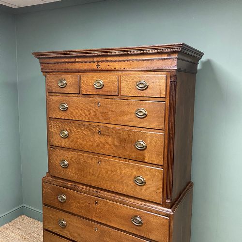 fig 1. Georgian Country House Antique Oak Chest On Chest