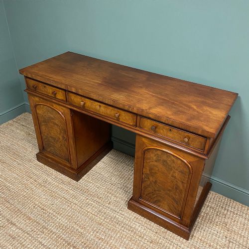 fig 1. Country House Figured Mahogany Antique Victorian Pedestal Sideboard