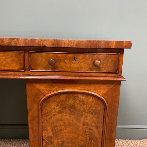 fig 2. Country House Figured Mahogany Antique Victorian Pedestal Sideboard