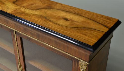 fig 2. Spectacular Victorian Figured Walnut Inlaid Antique Pier Cabinet