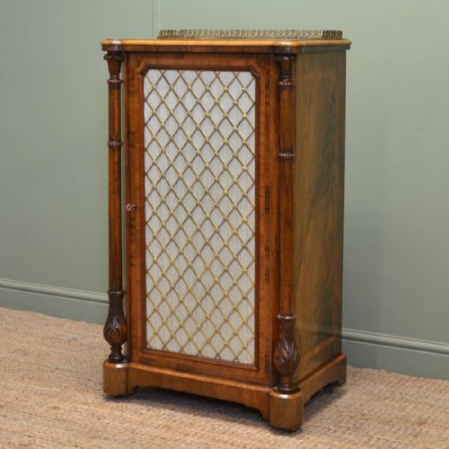 fig 1. Splendid Figured Walnut Antique Victorian Cabinet