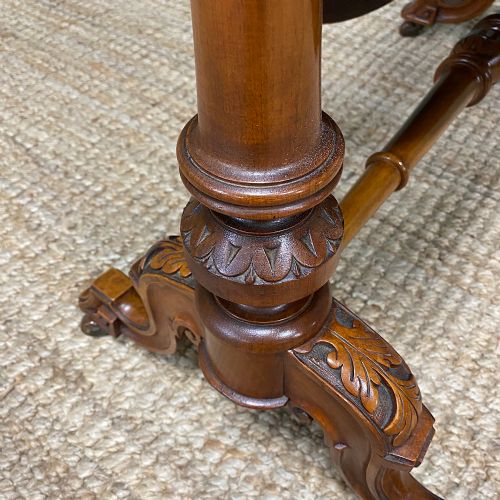 fig 2. Striking Quality Figured Walnut Large Antique Victorian Sutherland Table