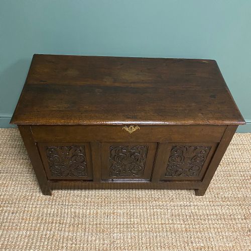 fig 2. Small Period Oak Country Antique Georgian Coffer