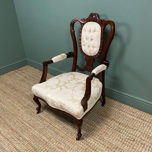 fig 1. Elegant Victorian Upholstered Antique Arm Chair