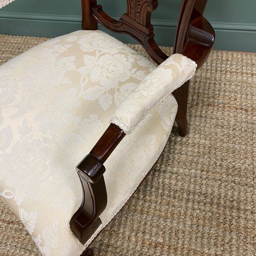 fig 3. Elegant Victorian Upholstered Antique Arm Chair