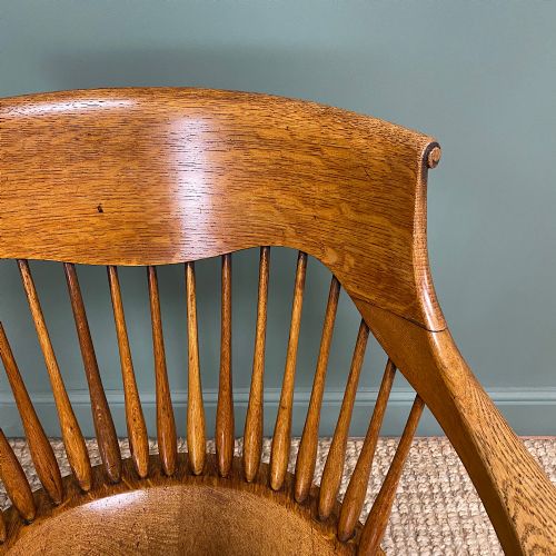 fig 3. Large Victorian Golden Oak Antique Desk Chair